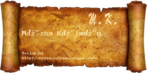 Mózsa Kálmán névjegykártya